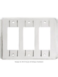 Streamline GFI / Decora Cover Plate - Triple Gang in Polished Nickel.